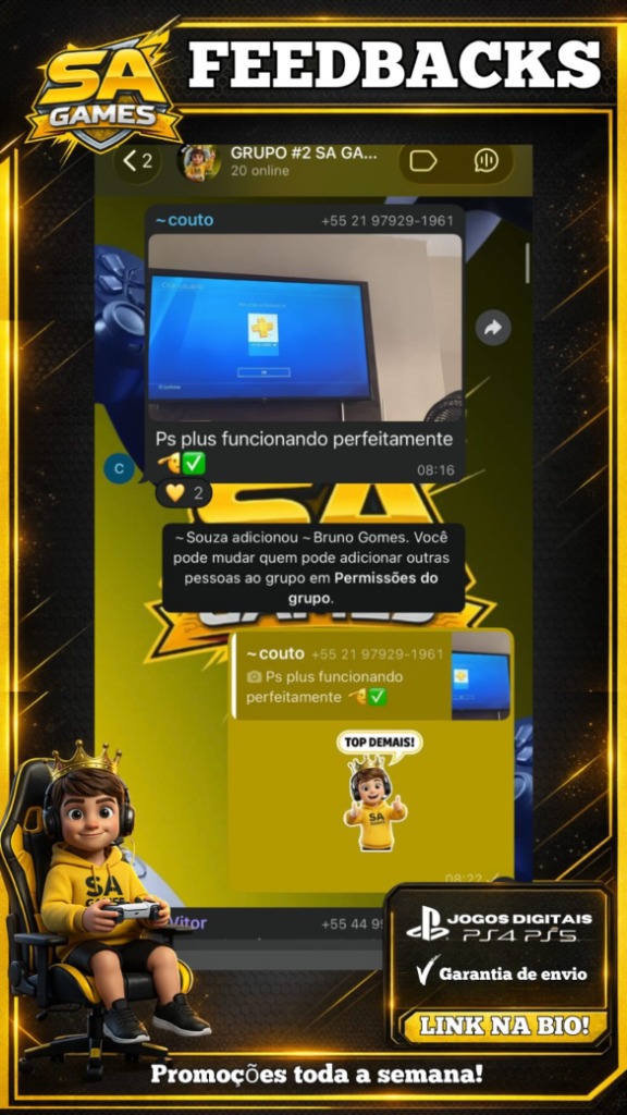 Feedback de cliente PS Plus - SA Games